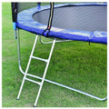 10 Ft Trampoline Outside Safety Net With Basketball Hoop Blue Metal