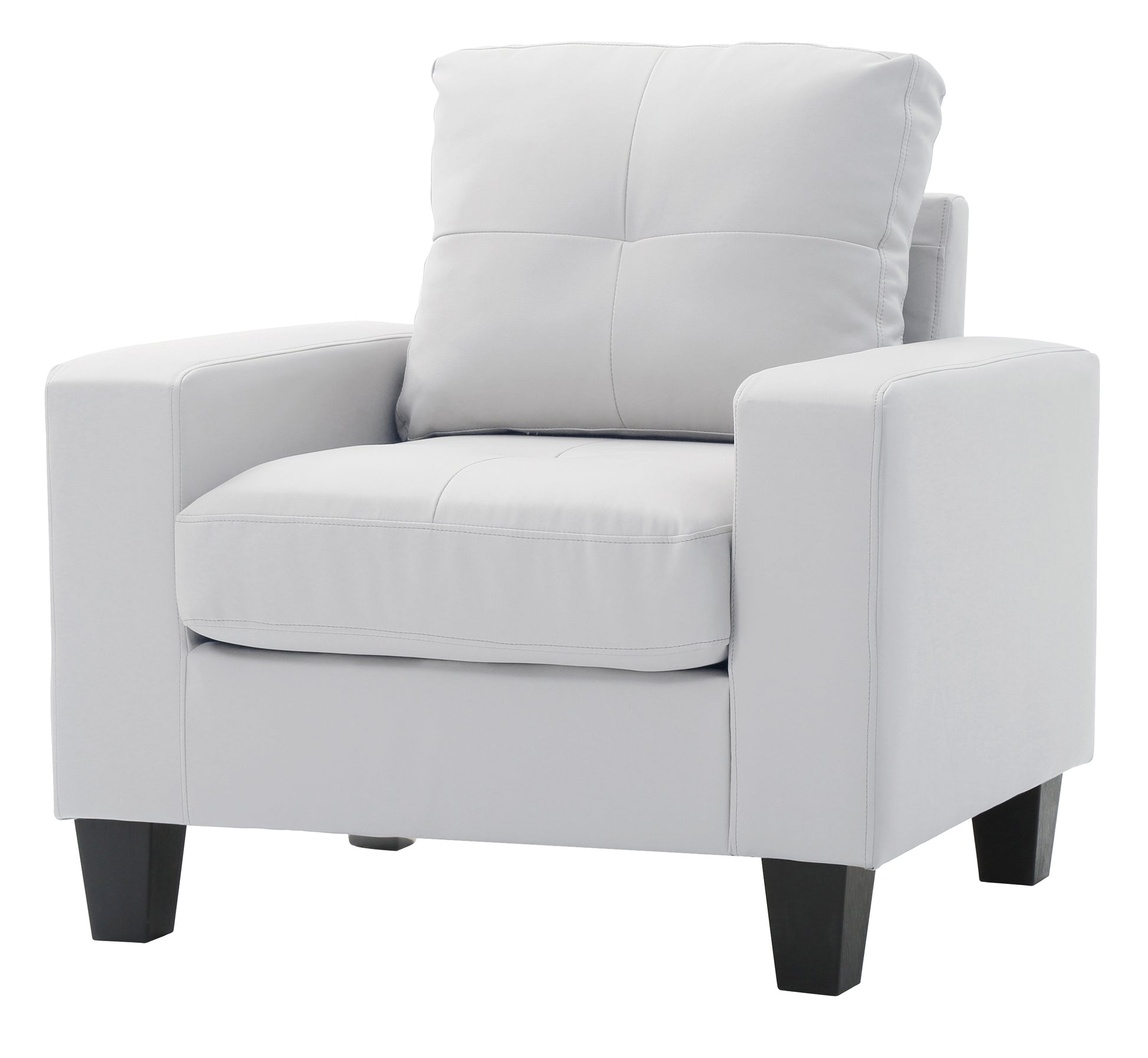 Elegant White Club Chair For Cozy Spaces White Foam Pu