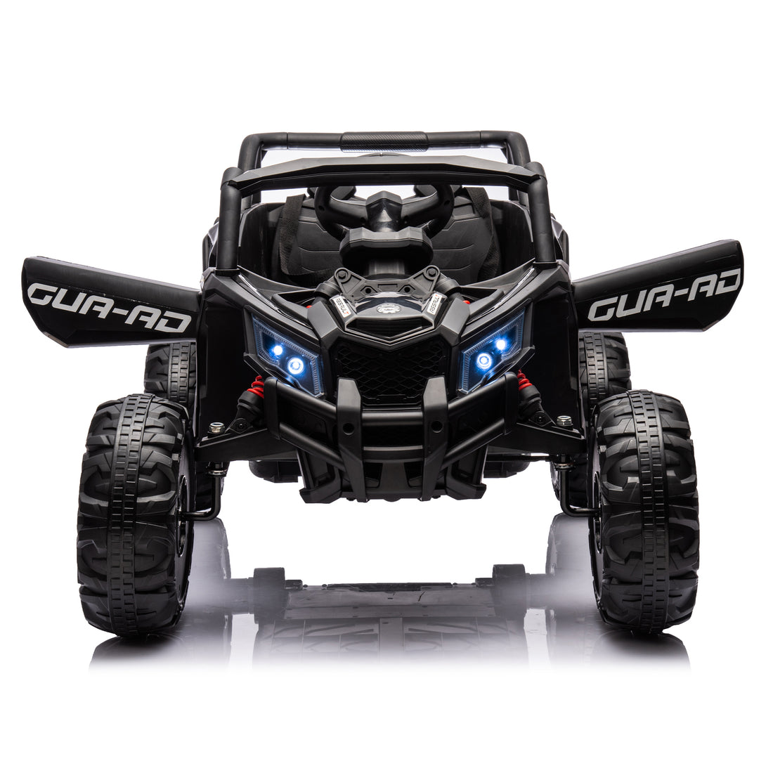 12V Ride On Car With Remote Control,Utv Ride On For Kid,3 Point Safety Harness, Music Player Usb Port Volume Knob Battery Indicator , Led Lights, High Low Speed Switch Off Road Adventure For Kids Black Polypropylene