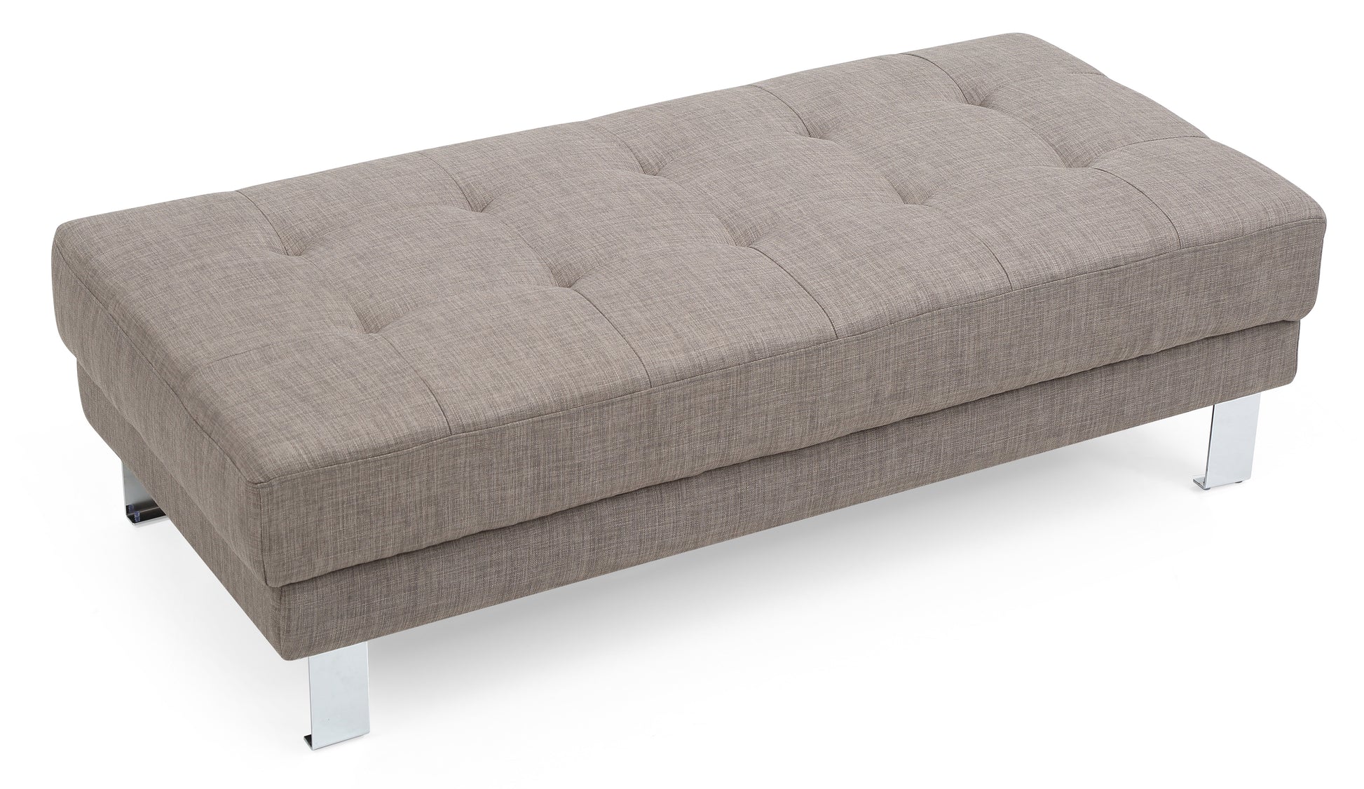 Sleek Gray Contemporary Ottoman For Living Rooms Gray Foam Fabric
