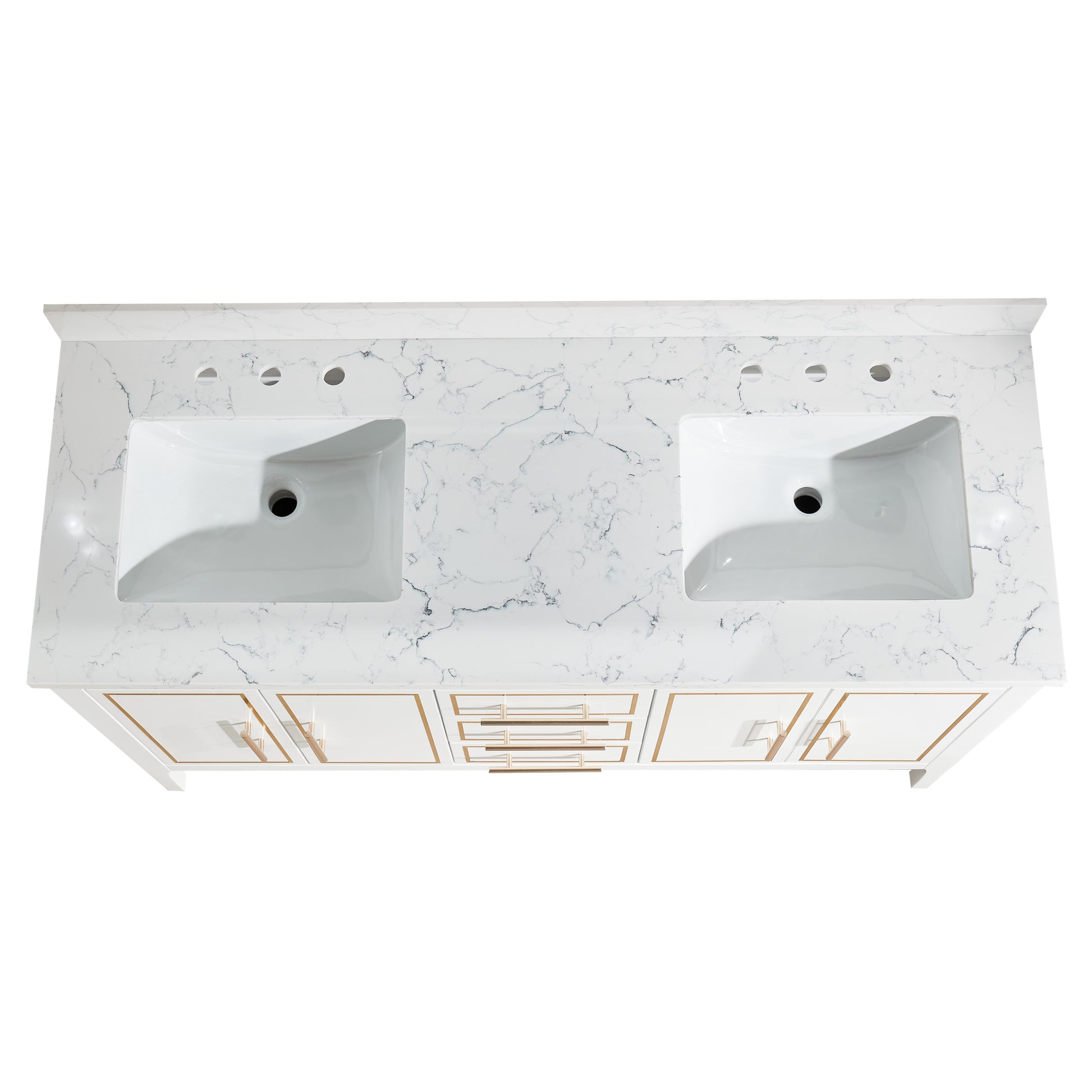 60'' Freestanding Double Sinks Bathroom Cabinet -