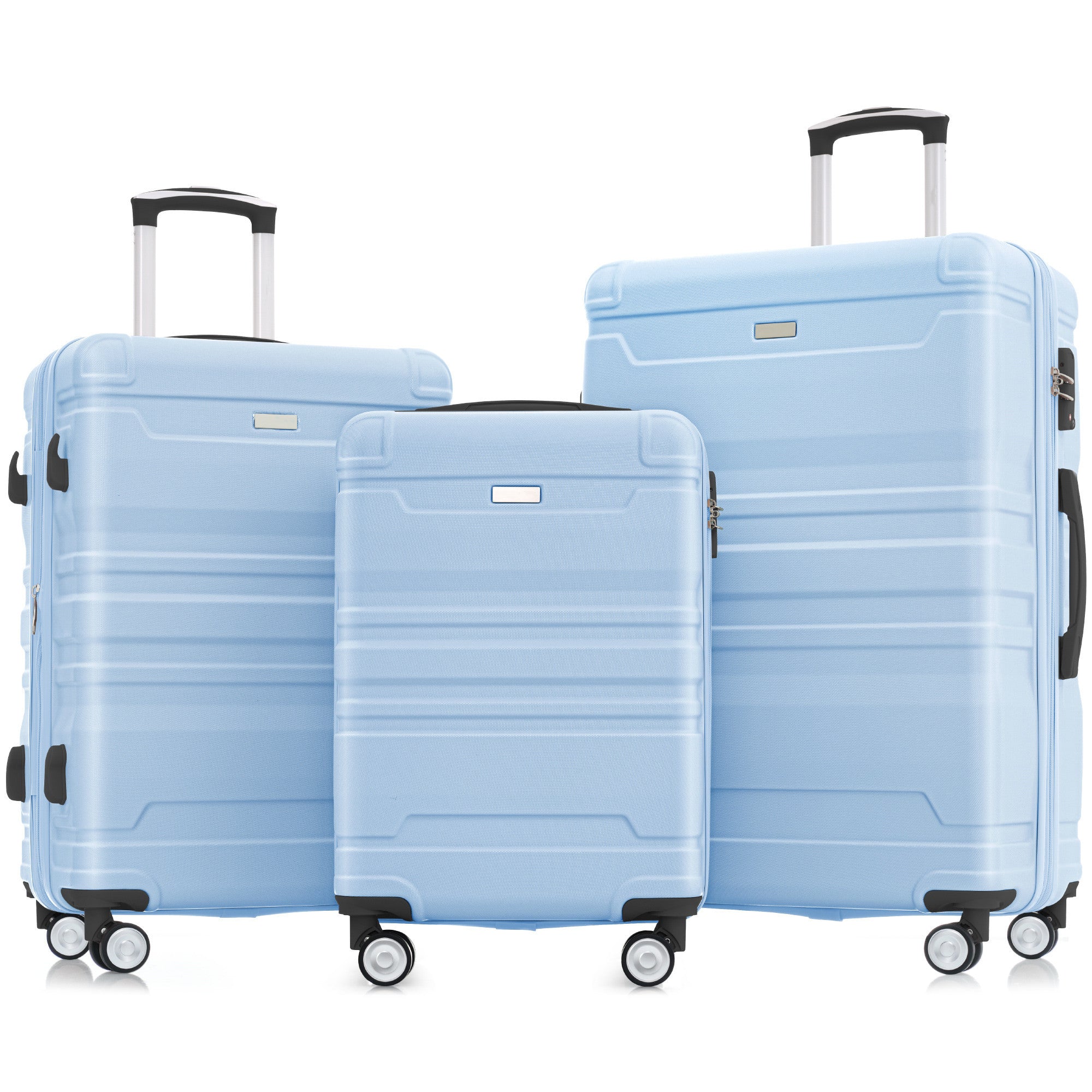 Luggage Sets Model Expandable Abs Hardshell 3Pcs Clearance Luggage Hardside Lightweight Durable Suitcase Sets Spinner Wheels Suitcase With Tsa Lock 20''24''28'' Baby Blue Baby Blue Abs