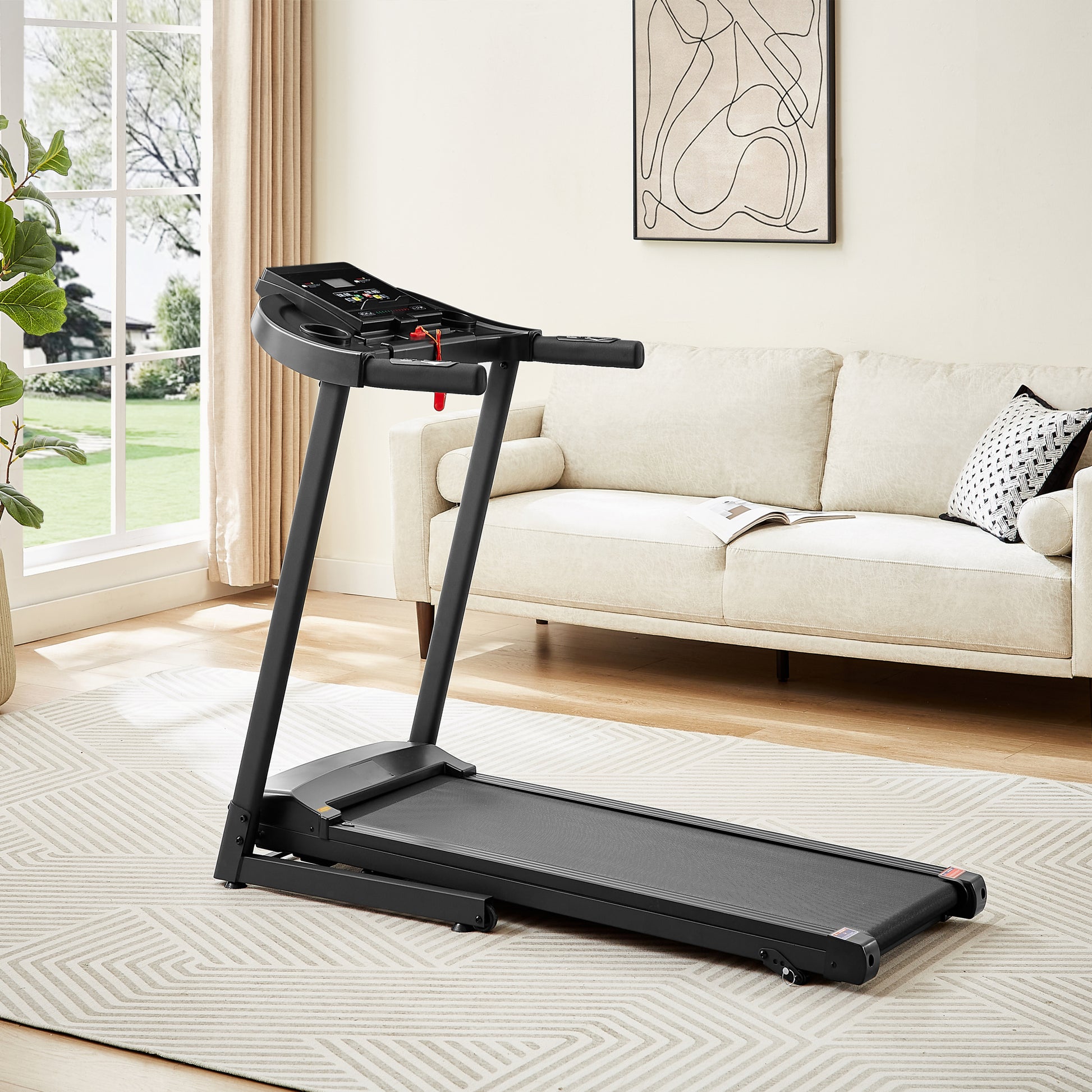 Treadmills 2.5 Hp Hydraulic Folding Removable Treadmill With 3 Speed Incline Adjustment, 12 Preset Programs, 3 Countdown Modes, Heart Rate, Bluetooth And More, Suitable For Home And Gym Use Black Steel