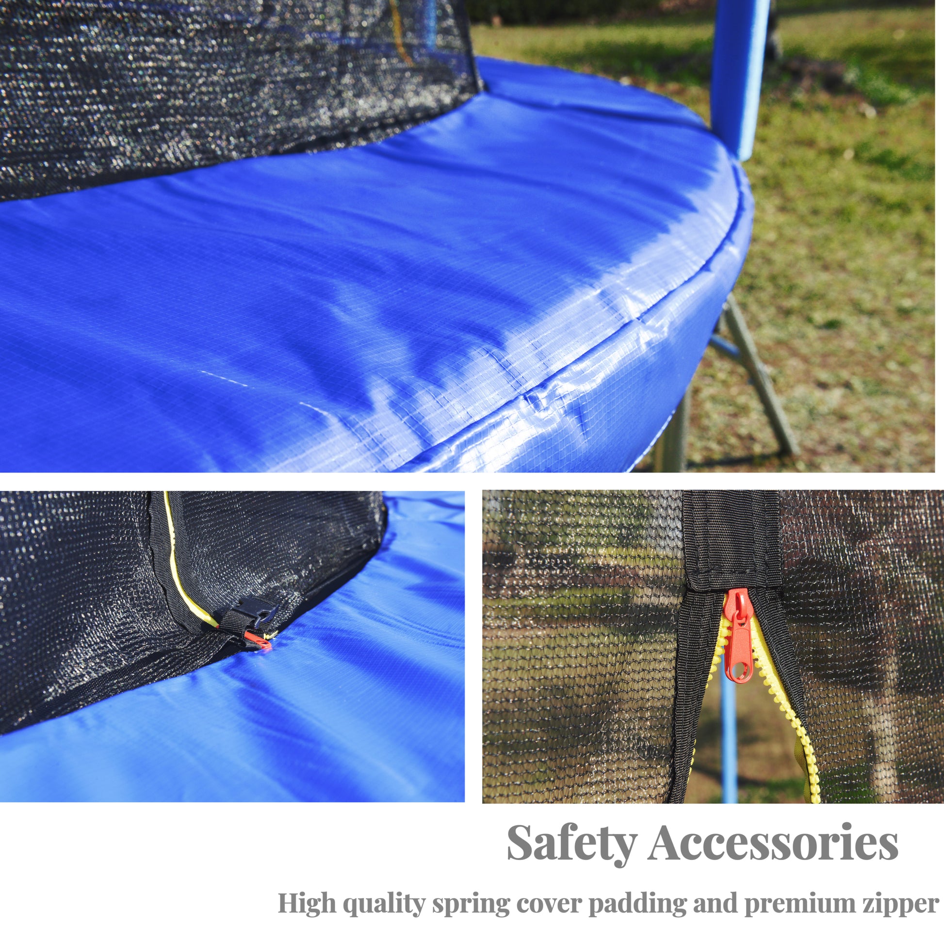 12 Ft Trampoline Pumpkin Style Safety Net With Basketball Hoop Blue Metal