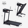 Treadmills 2.5 Hp Hydraulic Folding Removable Treadmill With 3 Speed Incline Adjustment, 12 Preset Programs, 3 Countdown Modes, Heart Rate, Bluetooth And More, Suitable For Home And Gym Use Black Steel