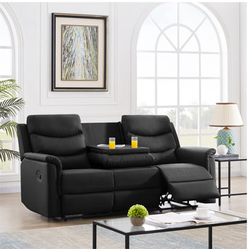 3 Seater Motion Sofa Black Pu W22343698 K2553P167003 Black Pu 3 Seat