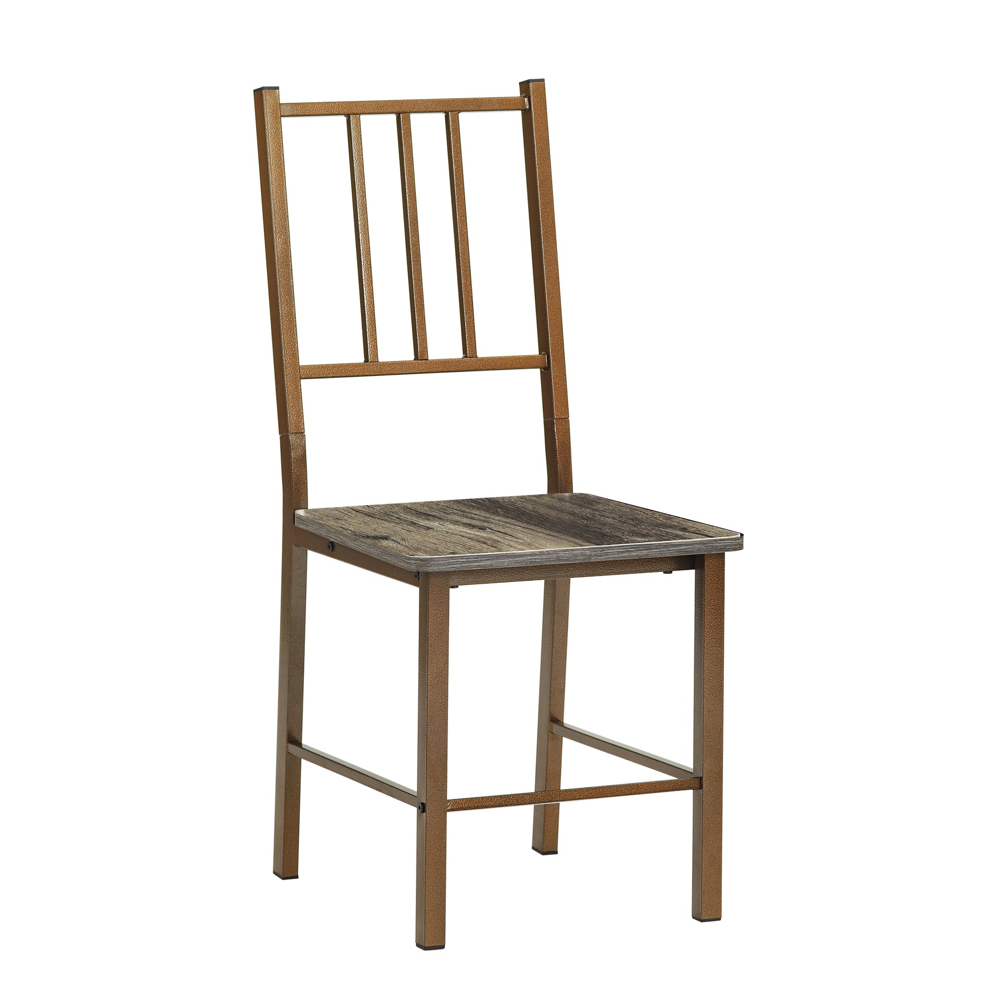 Dining Set For 2, Square Wooden Dining Table With 4 Legs And 2 Metal Chair For Home Office, Kitchen, Dining Room Antique Brown Metal & Wood Metal & Wood