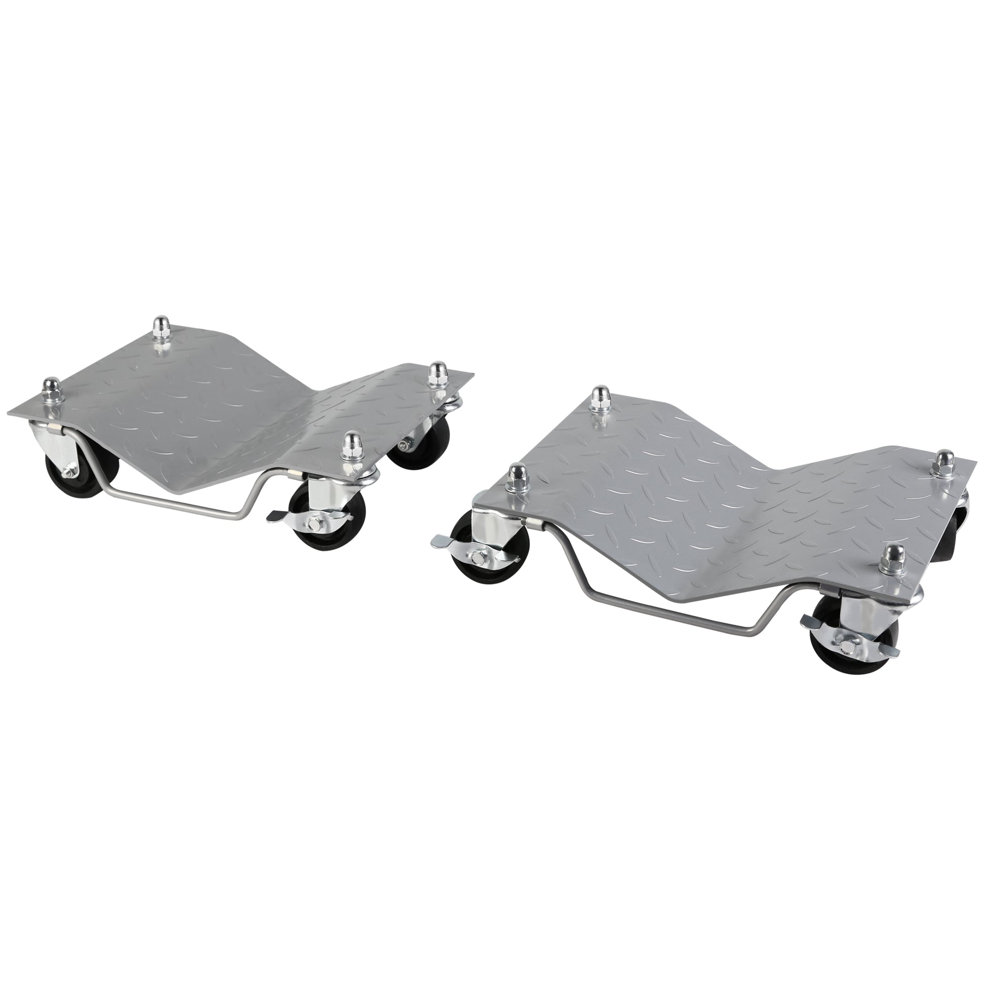 Car Dolly Wheel Tire Dolly Set Of 2Pcs Heavy Duty Skate Auto Repair Dolly 3000Lb Silver Steel