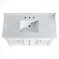 Full Assembled 48'' Freestanding Single Bathroom Vanity With Marble Top 3 White 2 Soft Close Doors Bathroom Freestanding Wood Painted