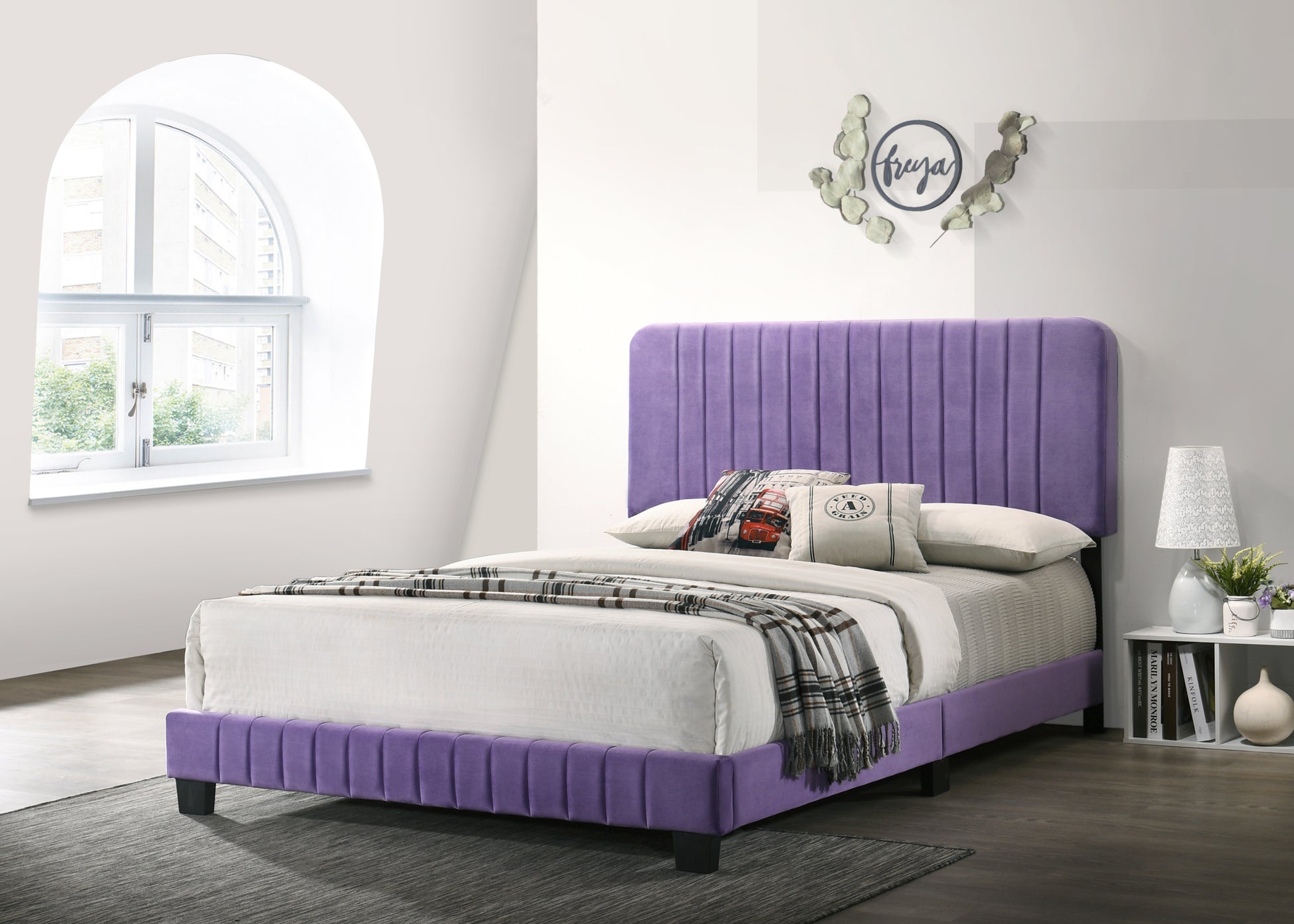 Lodi G0502 Fb Up Full Bedpurple Purple Foam Velvet
