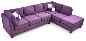 Malone G637B Sc Sectional 3 Boxes Purple Purple Foam Microfiber