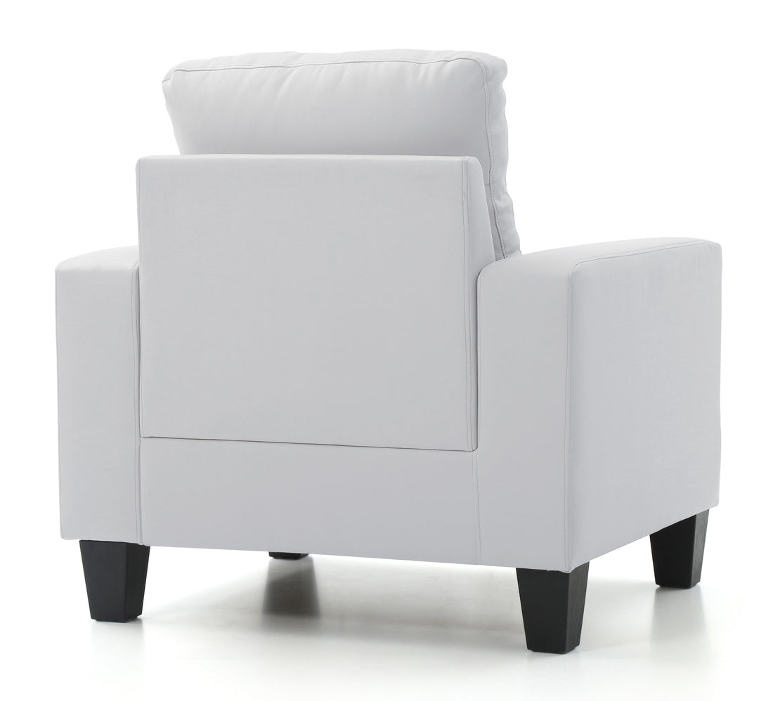 Elegant White Club Chair For Cozy Spaces White Foam Pu