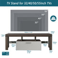 20 Minutes Quick Assembly Brown Simple Modern Tv Stand With The Toughened Glass Shelf Floor Cabinet Floor Tv Wall Cabinet Brown Whitetv Bracket With Led Color Changing Lights For Living Room Brown White Primary Living Space 50 59 Inches 50 59 Inches