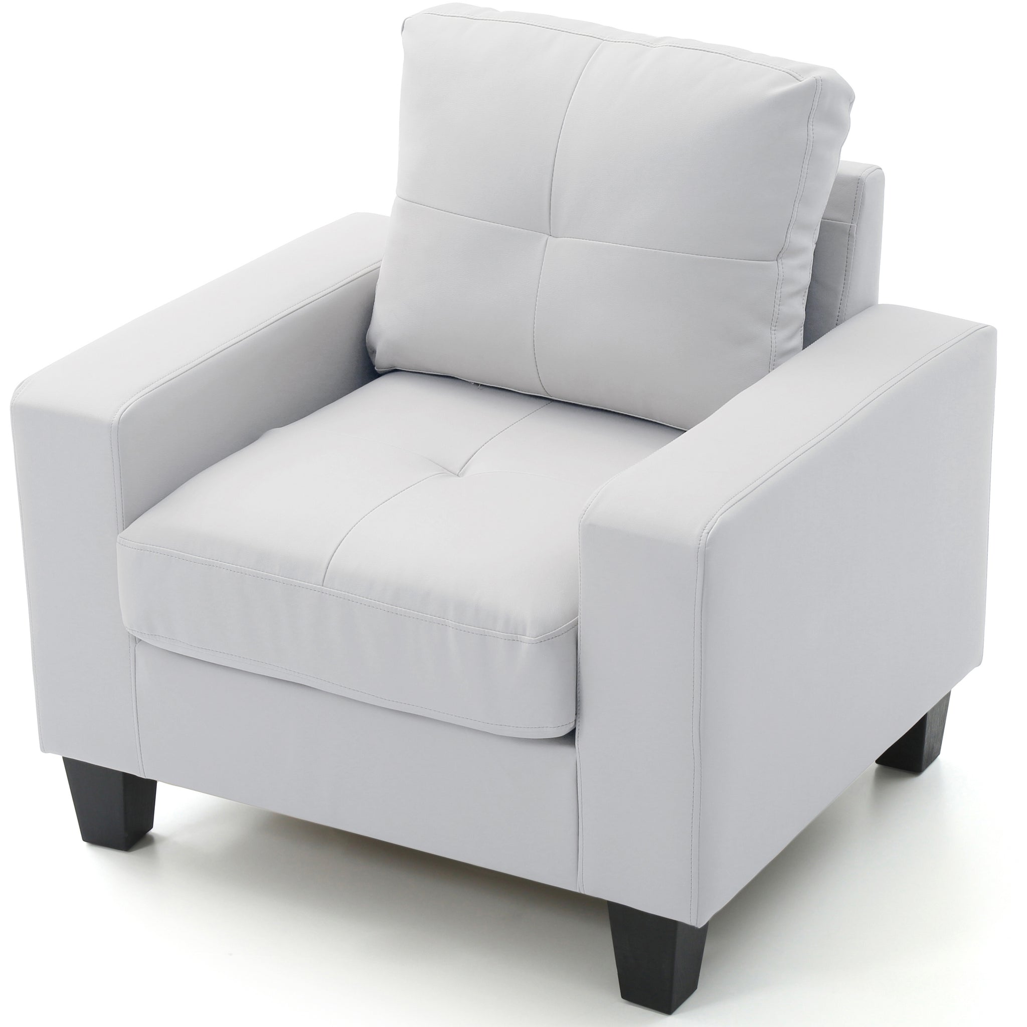 Elegant White Club Chair For Cozy Spaces White Foam Pu