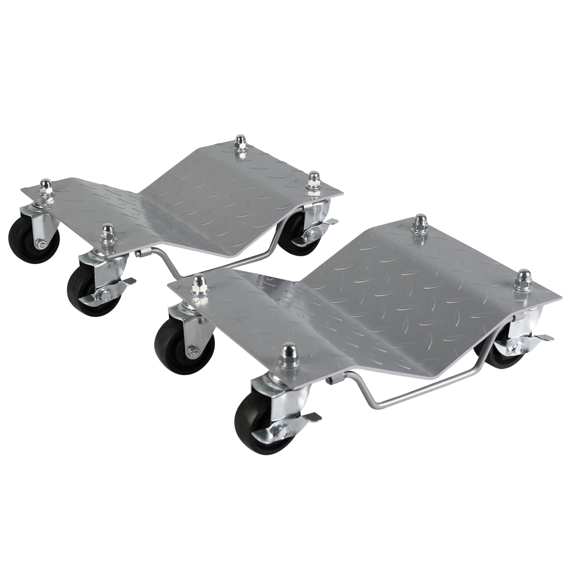 Tire Car Wheel Dolly Dollies Skate Auto Repair Slide Capacity 4Pcs 6000Lbs Silver Steel