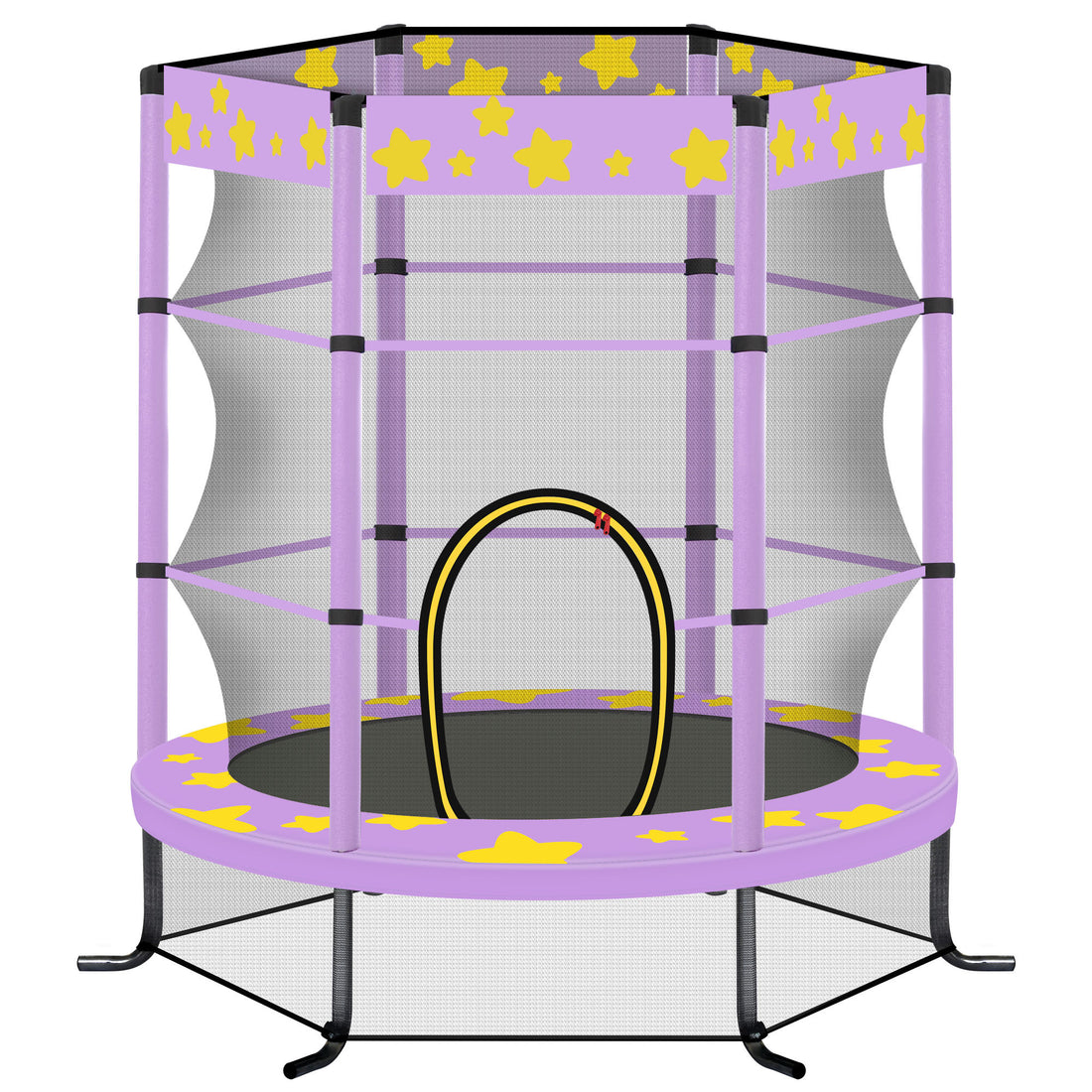 55 Inch Kids Trampoline With Safety Enclosure Net, 4.5Ft Outdoor Indoor Trampoline For Kids Purple Purple Metal