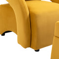 House Hold Accent Chair With Ottoman, Mid Century Modern Barrel Chair Upholstered Club Tub Round Arms Chair For Living Room Mustard Yellow Velvet