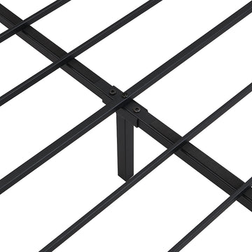 King Bed Frame, Storage Headboard With Charging Station, Solid And Stable, Noise Free, No Box Spring Needed, Easy Assembly King Antique Brown Metal Bedroom Bed Frame Metal & Wood