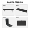 8Ft Folding Table, Portable Plastic Table For Camping, Picnics, Parties, High Load Bearing Foldable Table Black Black Iron Plastic