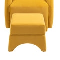 House Hold Accent Chair With Ottoman, Mid Century Modern Barrel Chair Upholstered Club Tub Round Arms Chair For Living Room Mustard Yellow Velvet