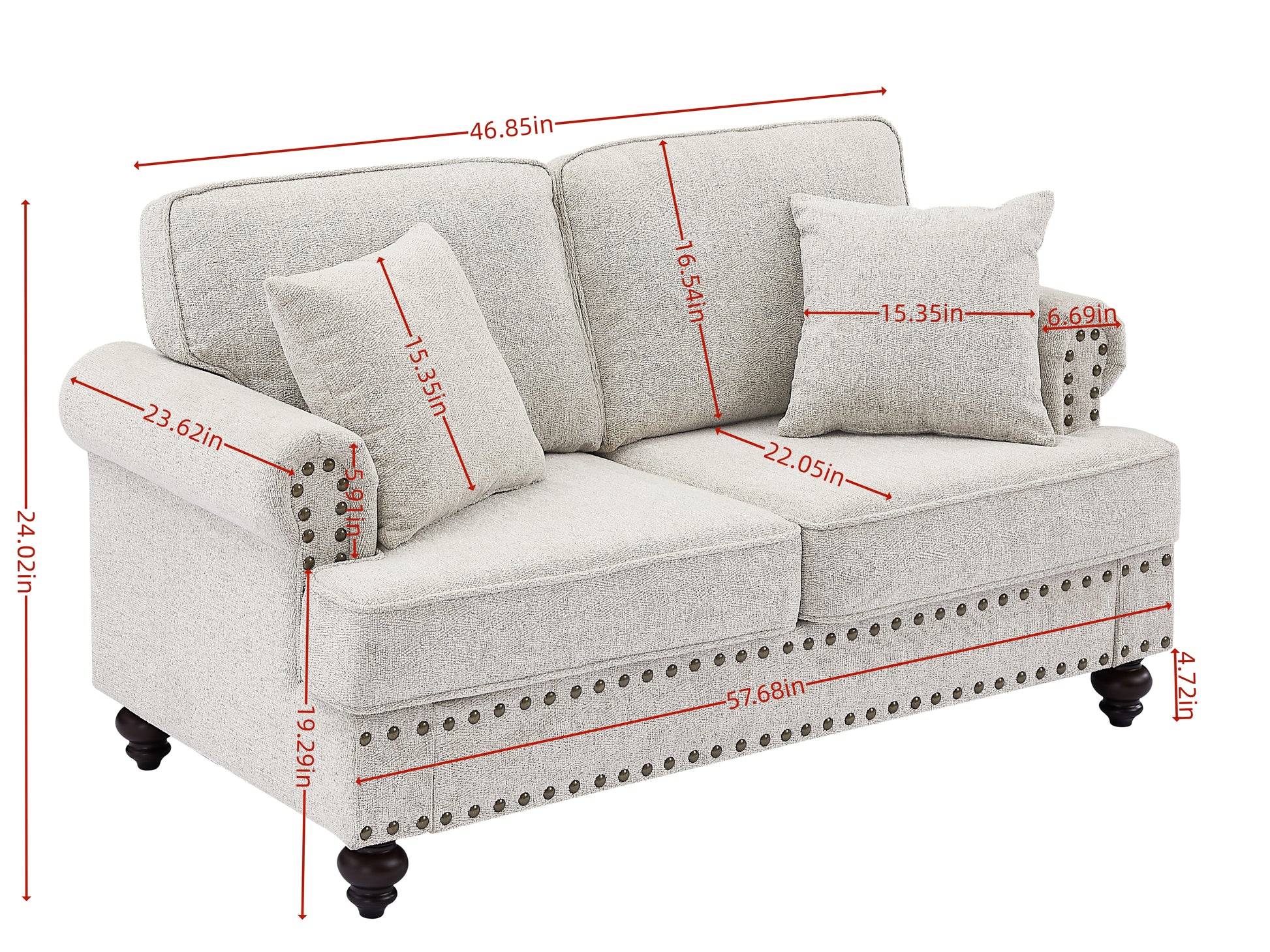 Living Room Furniture, Modern 3 Piece Including Three Seater, Loveseat And Single Chair,Chenille Modern Upholstered Sofa Set, White White Brown Chenille Wood Primary Living Space Medium Soft Cushion Back American Design Birch Armless Polyester Chenille 3