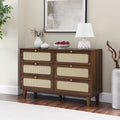 Drawer Bedroom Dresser, Wooden Antique Dresser, Tv Cabinet Bedroom Living Room Corridor Storage Dresser, Storage Box Drawer Cabinet, Six Drawer Cabinet Natural Walnut Solid Wood Mdf