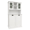 Two Compartment Tilt Out Dirty Laundry Basket Tall Bathroom Cabinet With 2 Adjustable Shelves White White Mdf