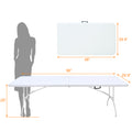 8Ft Folding Table, Portable Plastic Table For