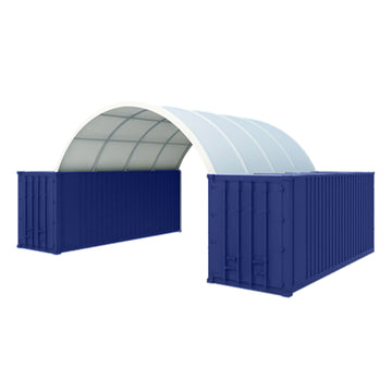 Ping Container Canopy Shelter 20'X20',15Oz Pvc White Industrial Steel