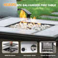 37 Inch Outdoor Gas Fire Pit, 46,000 BTU Steel Fire fire pit set-grey-rust resistant frame-garden &