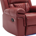 Home Theater Seating Manual Recliner Chair With Led Light Strip For Living Room,Bedroom, Wine Red Wine Red Foam Faux Leather