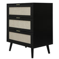 3 Drawer Cabinet, Suitable For Bedroom, Living Room, Study Black Particle Board