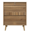 3 Drawer Cabinet, Suitable For Bedroom, Living Room, Study Walnut Particle Board