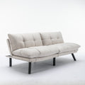 Cream Convertible Folding Modern Sofa Bed Twin Cream White Primary Living Space Modern Pine Foam Upholstered