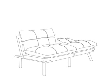 Emerald Convertible Folding Modern Sofa Bed Twin Emerald White Primary Living Space Modern Pine Foam Upholstered