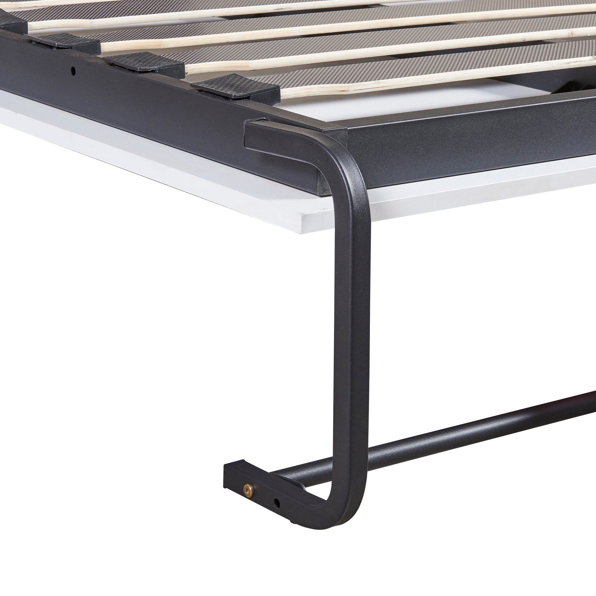 Twin Size Murphy Bed Wall Bed With Cabinet,White Twin White Solid Wood Mdf