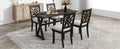 5 Piece 62*35.2Inch Extendable Rubber Wood Dining Table Set With X Shape Legs,Console Table With Two 8.8Inch Wide Flip Lids And Upholstered Dining Chairs ,Dark Walnut Wood Dining Room Folding Rubberwood Rectangular Dining Table With Chair Upholstered