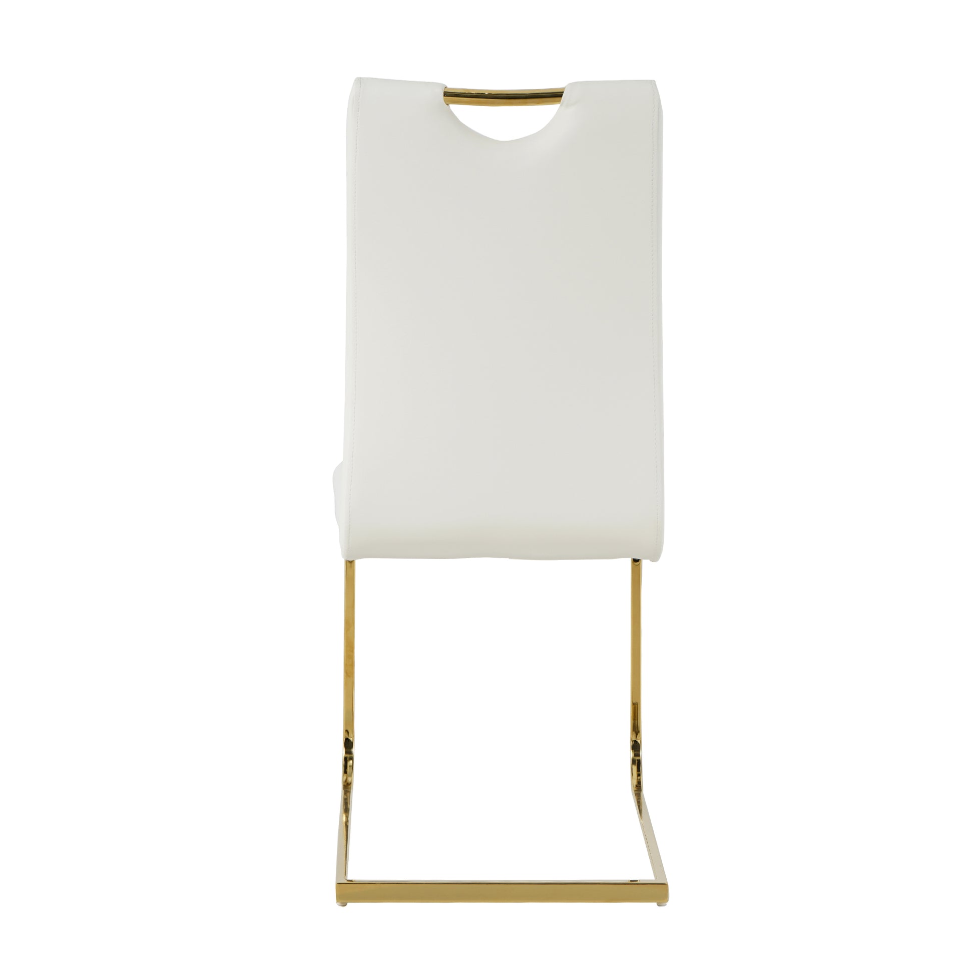 Modern Dining Chairs With Faux Leather Padded Seat Dining Living Room Chairs Upholstered Chair With Gold Metal Legs Design For Kitchen, Living, Bedroom, Dining Room Side Chairs Set Of 4 White Gold Metal