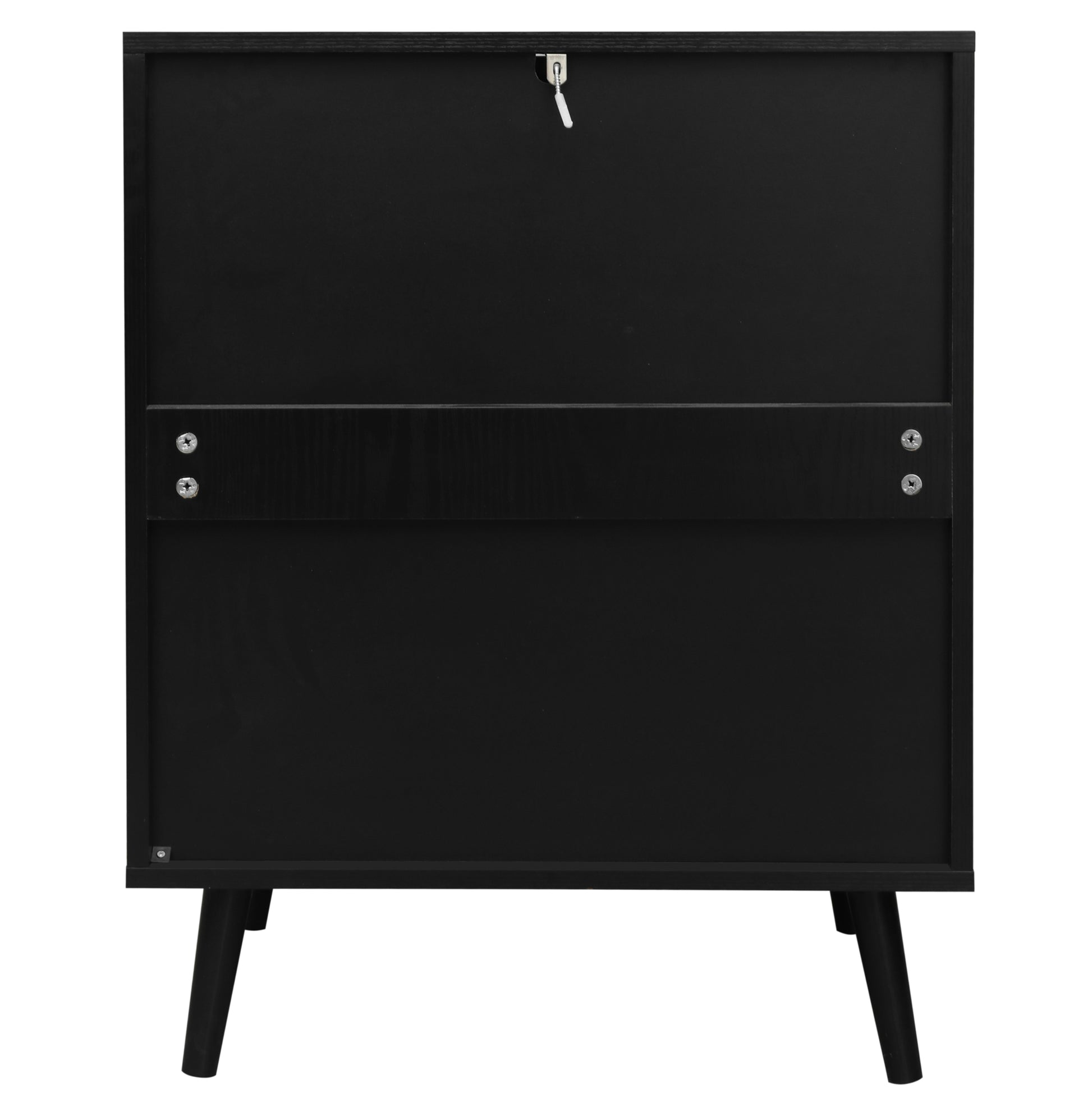 3 Drawer Cabinet, Suitable For Bedroom, Living Room, Study Black Particle Board