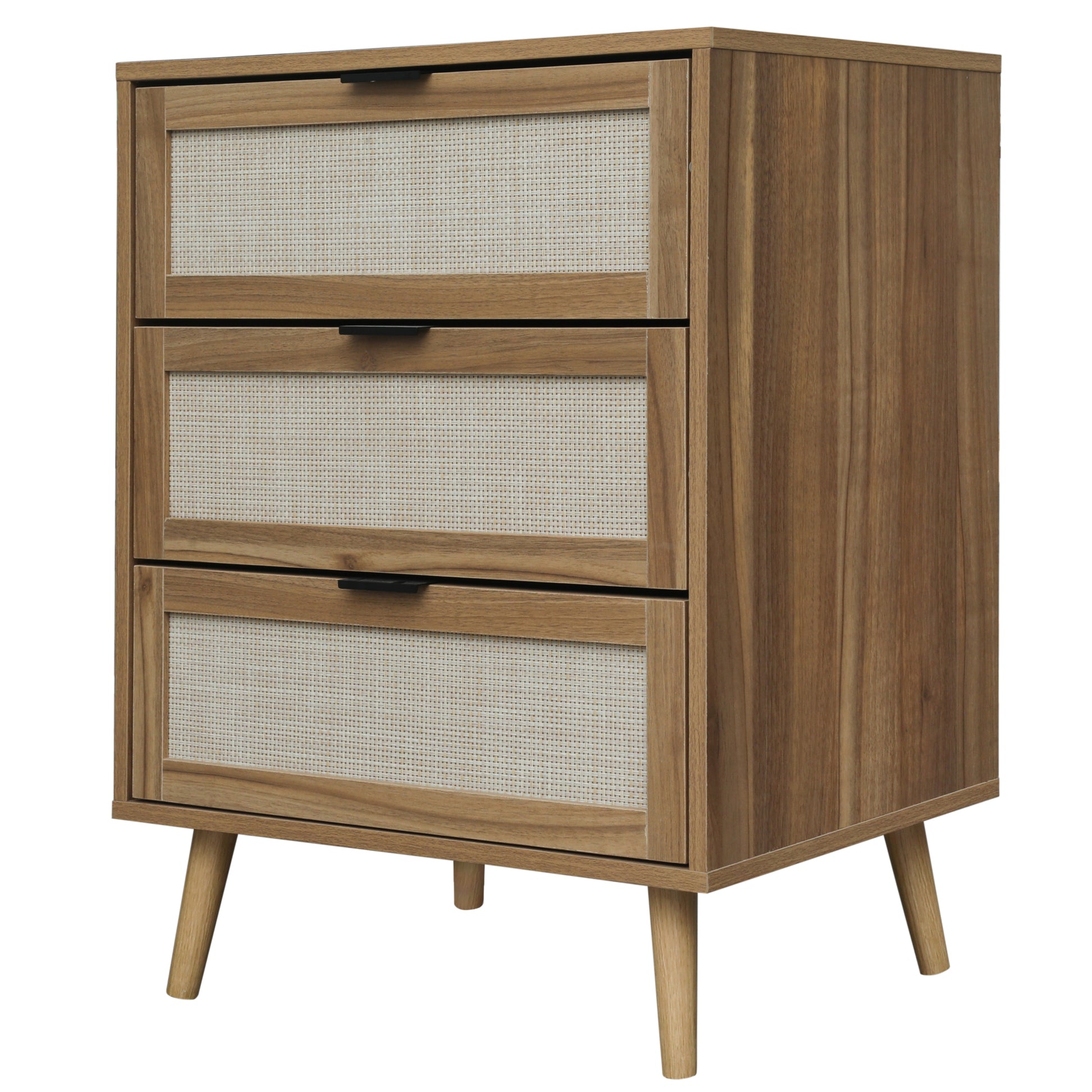 3 Drawer Cabinet, Suitable For Bedroom, Living Room, Study Walnut Particle Board