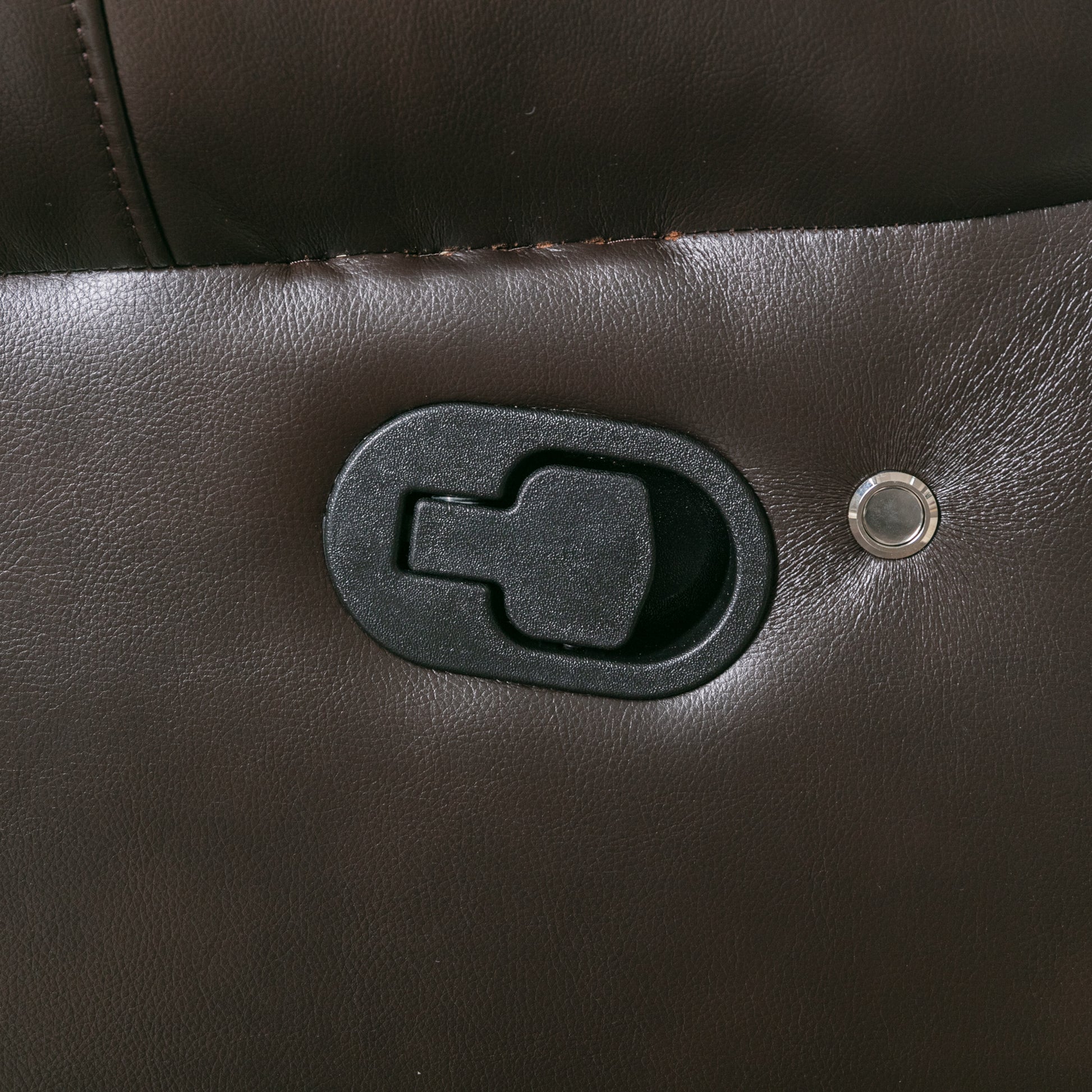 Home Theater Seating Manual Recliner Loveseat With Hide Away Storage, Cup Holders And Led Light Strip For Living Room, Brown Brown Foam Faux Leather