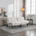 Cream Convertible Folding Modern Sofa Bed Twin Cream White Primary Living Space Modern Pine Foam Upholstered