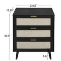 3 Drawer Cabinet, Suitable For Bedroom, Living Room, Study Black Particle Board