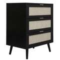 3 Drawer Cabinet, Suitable For Bedroom, Living Room, Study Black Particle Board