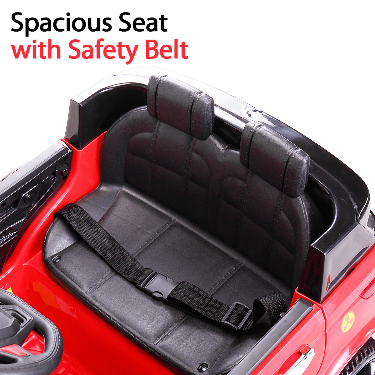 12V Kid Ride On Police Car With Parental Remote Control, Battery Powered Electric Truck With Siren, Flashing Lights, Music, Spring Suspension, Red Red Polypropylene