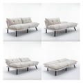 Cream Convertible Folding Modern Sofa Bed Twin Cream White Primary Living Space Modern Pine Foam Upholstered