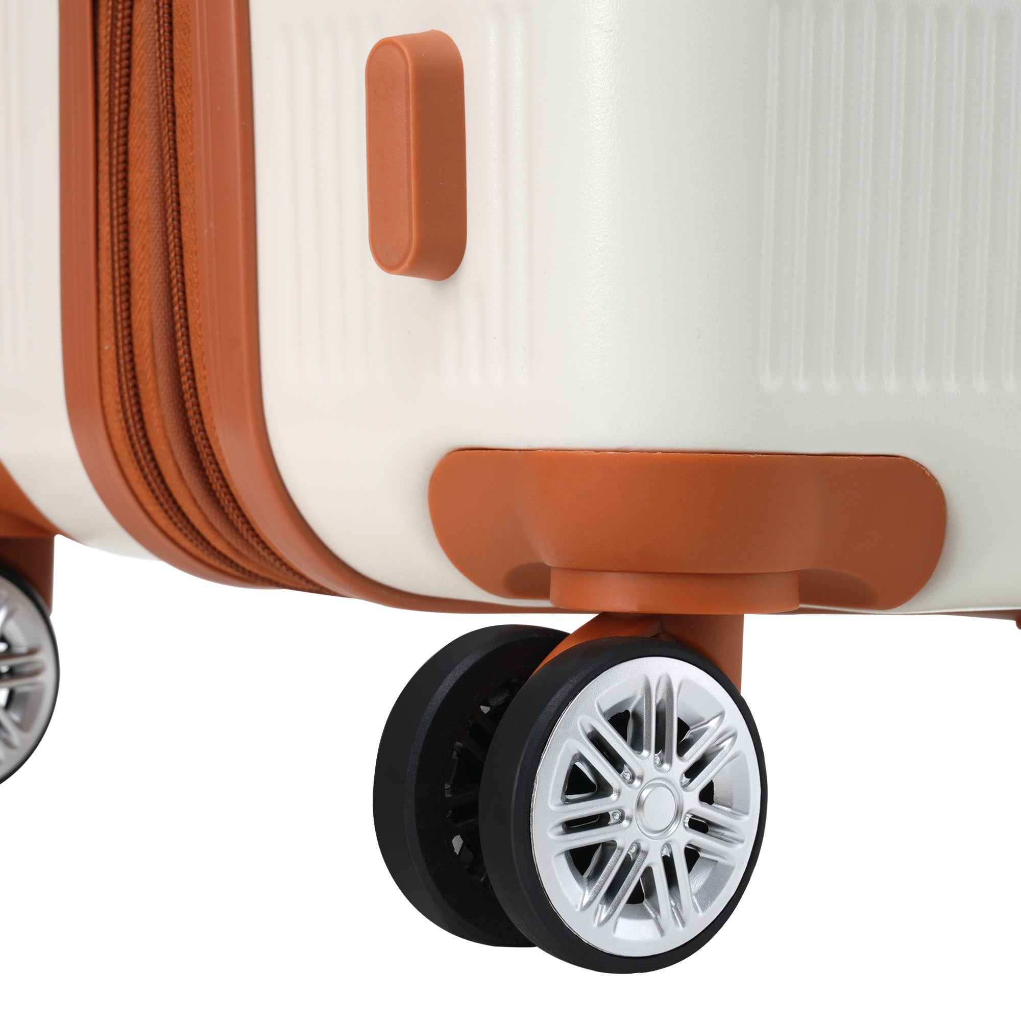 Hardshell Luggage Sets 3 Piece double spinner 8 wheels white-abs