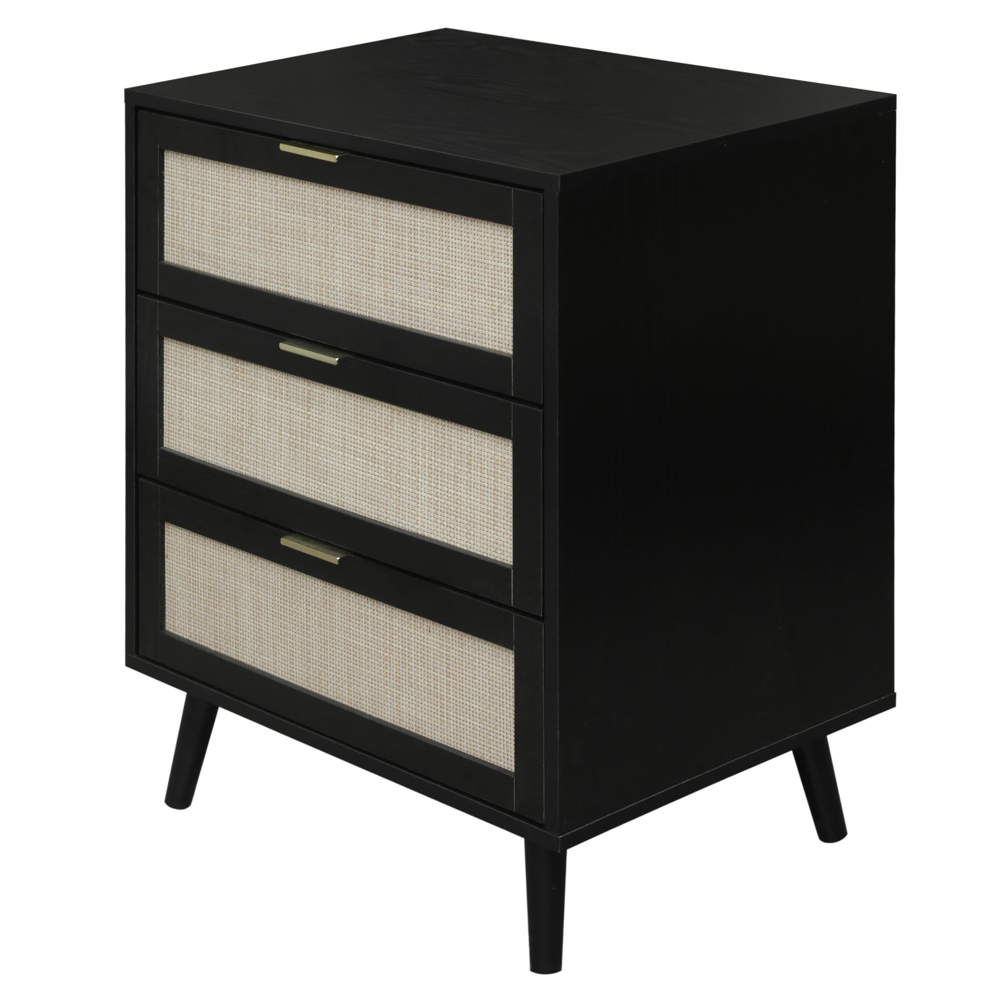 3 Drawer Cabinet, Suitable For Bedroom, Living Room, Study Black Particle Board