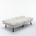 Cream Convertible Folding Modern Sofa Bed Twin Cream White Primary Living Space Modern Pine Foam Upholstered