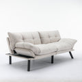 Cream Convertible Folding Modern Sofa Bed Twin Cream White Primary Living Space Modern Pine Foam Upholstered